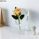 GobekUsa Modern Transparent Square Vase for Flowers