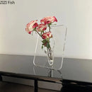 GobekUsa Modern Transparent Square Vase for Flowers