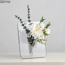 Modern transparent square vase wall mounted living room decor by Decorbites