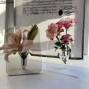 Modern transparent square vase wall mounted living room decor by Decorbites