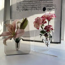 Modern transparent square vase wall mounted living room decor by Decorbites