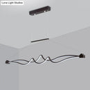 GobekUsa Modern Twisted Island Pendant LED Ceiling Light for Contemporary Metallic Dining Room