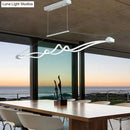 GobekUsa Modern Twisted Island Pendant LED Ceiling Light for Contemporary Metallic Dining Room