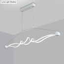 GobekUsa Modern Twisted Island Pendant LED Ceiling Light for Contemporary Metallic Dining Room