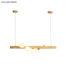 GobekUsa Modern Wood Stick Pendant Light Kit for Dining Room Island - 5 Head Beige Lighting