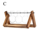 Modern wooden frame glass vase set of 5 living room terrarium by Decorbites