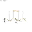 GobekUsa Modern Zigzag Metal Hanging Lamp - Black/Gold LED Island Pendant in Warm/White Light for Dining Room