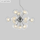 GobekUsa Modernist Burst Chandelier - Dual Oblate Glass - 12-Light Chrome Suspension Lighting