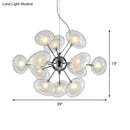 GobekUsa Modernist Burst Chandelier - Dual Oblate Glass - 12-Light Chrome Suspension Lighting