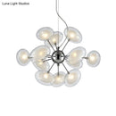 GobekUsa Modernist Burst Chandelier - Dual Oblate Glass - 12-Light Chrome Suspension Lighting