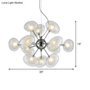GobekUsa Modernist Burst Chandelier - Dual Oblate Glass - 12-Light Chrome Suspension Lighting