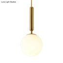GobekUsa Modernist White Glass Pendant Light with Black/Gold Finish - Adjustable Sizes