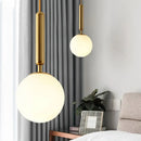 GobekUsa Modernist White Glass Pendant Light with Black/Gold Finish - Adjustable Sizes