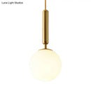 GobekUsa Modernist White Glass Pendant Light with Black/Gold Finish - Adjustable Sizes