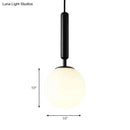GobekUsa Modernist White Glass Pendant Light with Black/Gold Finish - Adjustable Sizes