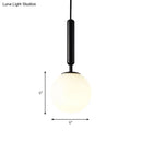 GobekUsa Modernist White Glass Pendant Light with Black/Gold Finish - Adjustable Sizes