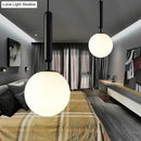 GobekUsa Modernist White Glass Pendant Light with Black/Gold Finish - Adjustable Sizes