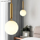 GobekUsa Modernist White Glass Pendant Light with Black/Gold Finish - Adjustable Sizes