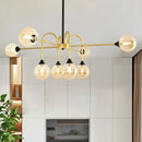 GobekUsa Modo Glass Suspension Light - Nordic 8-Head Chandelier in Gold Finish for Dining Room
