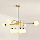 GobekUsa Modo Glass Suspension Light - Nordic 8-Head Chandelier in Gold Finish for Dining Room