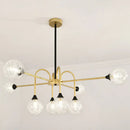 GobekUsa Modo Glass Suspension Light - Nordic 8-Head Chandelier in Gold Finish for Dining Room