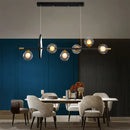 GobekUsa Molecular Dining Room Island Pendant Light - Dual Glass 6-Light Modern Hanging Lamp Kit