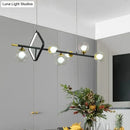 GobekUsa Molecular Dining Room Island Pendant Light - Dual Glass 6-Light Modern Hanging Lamp Kit