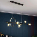 GobekUsa Molecular Dining Room Island Pendant Light - Dual Glass 6-Light Modern Hanging Lamp Kit