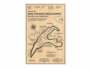 Vintage sepia melbourne grand prix map poster office wall art by Decorbites