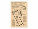Vintage beige monaco grand prix track poster living room wall art by Decorbites