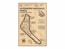Vintage monaco grand prix track map wall art bedroom racing poster by Decorbites