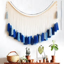 Bohemian wall decor beige & orange macrame tapestry living room art by Decorbites