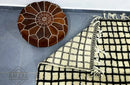GobekUsa Moroccan Handmade Beni Ouarain Black & White Rug 1.5m x 1m