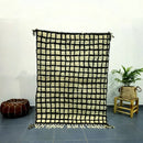 GobekUsa Moroccan Handmade Beni Ouarain Black & White Rug 1.5m x 1m