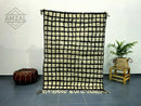 GobekUsa Moroccan Handmade Beni Ouarain Black & White Rug 1.5m x 1m