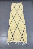 GobekUsa Moroccan Handmade Beni Ouarain Rug 2.8m x 0.7m