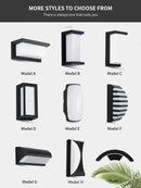 Modern black motion sensor outdoor wall light with frosted glass by Decorbites