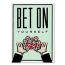 GobekUsa Motivational Monopoly Millionaire Cartoon Canvas Wall Art