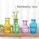 Ornate ribbed multicolor glass vase set living room flower pot by Decorbites
