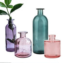 Ornate ribbed multicolor glass vase set living room flower pot by Decorbites