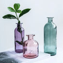 Ornate ribbed multicolor glass vase set living room flower pot by Decorbites