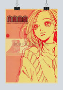 Retro kraft paper anime poster bedroom wall art decor by Decorbites