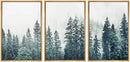 Misty blue & gray forest landscape canvas print set bedroom wall art by Decorbites