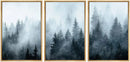 Misty blue & gray forest landscape canvas print set bedroom wall art by Decorbites