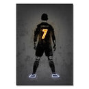 Modern blue & orange soccer sports stars wall art bedroom decor by Decorbites
