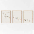 Textured beige chunky knit blanket bedroom wall art set by Decorbites