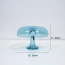 Modern glossy black led mushroom table lamp for bedroom bedside by Decorbites