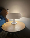 Modern glossy black led mushroom table lamp for bedroom bedside by Decorbites