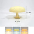 Modern glossy black led mushroom table lamp for bedroom bedside by Decorbites