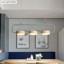 GobekUsa Nordic 3-Light Hanging Pendant with Metal and Wood Accents for Kitchen Island